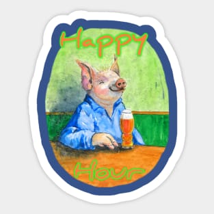 Happy Hour, beer time Sticker